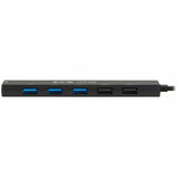 Eaton Tripp Lite Series 6-Port Slim USB Hub, USB 3.2 Gen 2 (10 Gbps) and USB-A 2.0 Hub Ports, USB-C Connector with USB-A Adapter, Black — U460-006-5A1C