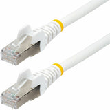 StarTech.com 60in CAT6a Ethernet Cable, White Low Smoke Zero Halogen (LSZH) 10 GbE 100W PoE S/FTP Snagless RJ-45 Network Patch Cord — NLWH-6IN-CAT6A-PATCH