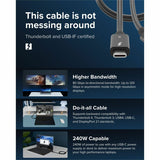 Plugable Thunderbolt 5 Cable with 80Gbps and 240W Charging - Thunderbolt Certified | Up to 120Gbps Bandwidth Boost — TBT5-240W1M
