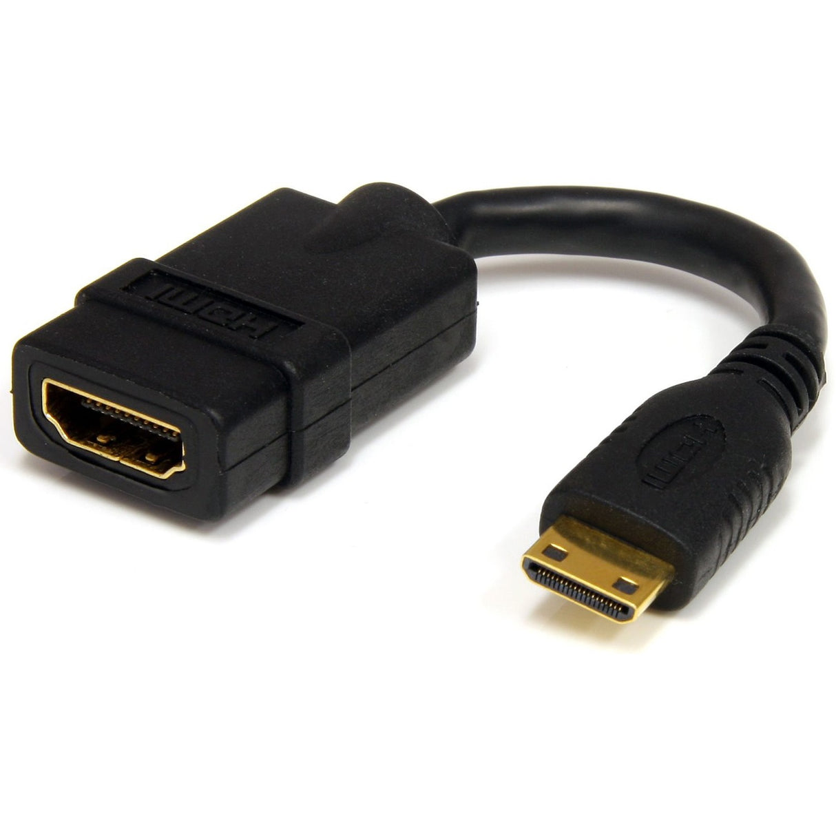 StarTech.com 5in Mini HDMI to HDMI Adapter, 4K High Speed HDMI Adapter, 4K 30Hz Ultra HD High Speed HDMI Adapter, UHD Mini HDMI Adapter 4K — HDACFM5IN