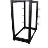 StarTech.com 4-Post 25U Mobile Open Frame Server Rack, 19in Network Rack with Casters, Rolling Rack for Computer/AV/Data/IT Equipment — 4POSTRACK25U
