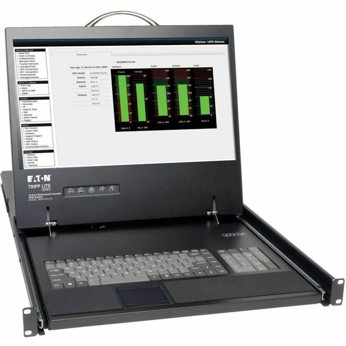 Eaton Tripp Lite Series NetCommander 16-Port Cat5 1U Rack-Mount Console KVM Switch with 19-in. LCD, TAA — B070-016-19