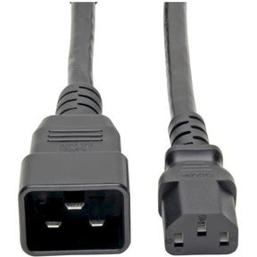 Eaton Tripp Lite Series Splitter Cable, Heavy-Duty, C20 to 2x C13 - 15A, 100-250V, 14 AWG, 2 ft. (0.61 m), Black — P032-002-2C13