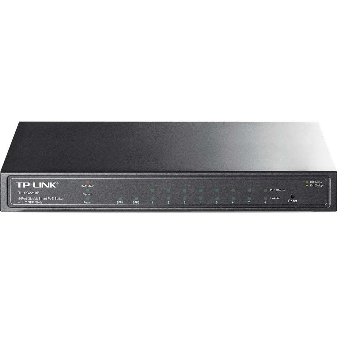 TP-Link 8-Port Gigabit Smart PoE Switch with 2 SFP Slots — SG2210P