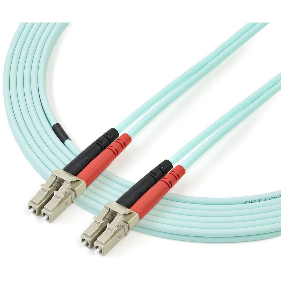 StarTech.com 2m Fiber Optic Cable - 10 Gb Aqua - Multimode Duplex 50/125 - LSZH - LC/LC - OM3 - LC to LC Fiber Patch Cable — A50FBLCLC2