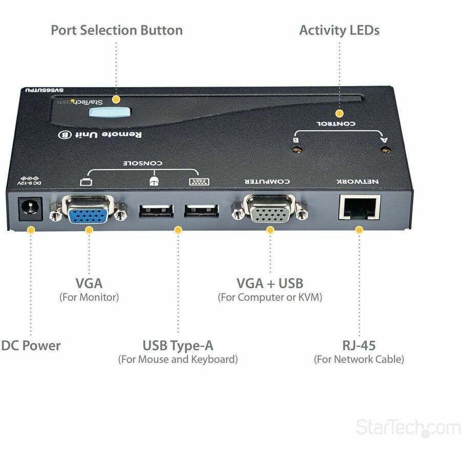 StarTech.com USB VGA KVM Console Extender over CAT5 UTP (500 ft) — SV565UTPU