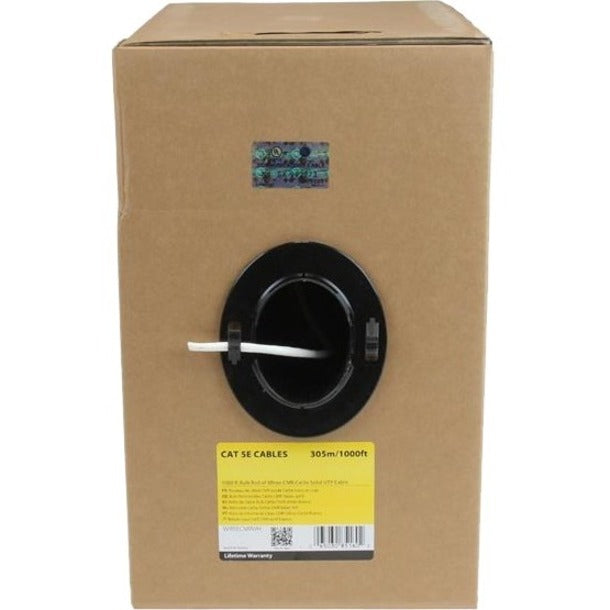 StarTech.com Bulk Cat 5e Ethernet Cable - 1000 ft. (304,8m) - Solid - CMR-Rated - White - TAA Compliant — WIR5ECMRWH