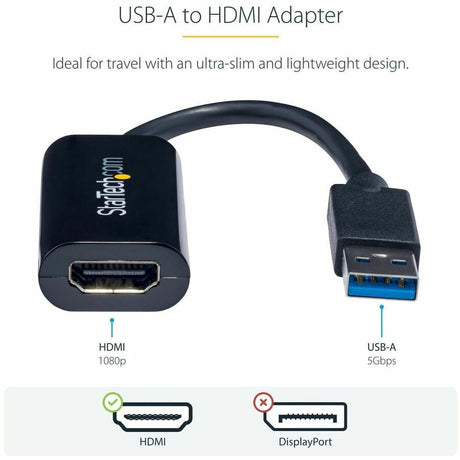 StarTech.com USB 3.0 to HDMI Adapter, USB to HDMI Monitor Converter for Windows, 1080P (no support for macOS/ChromeOS/Linux) - TAA — USB32HDES