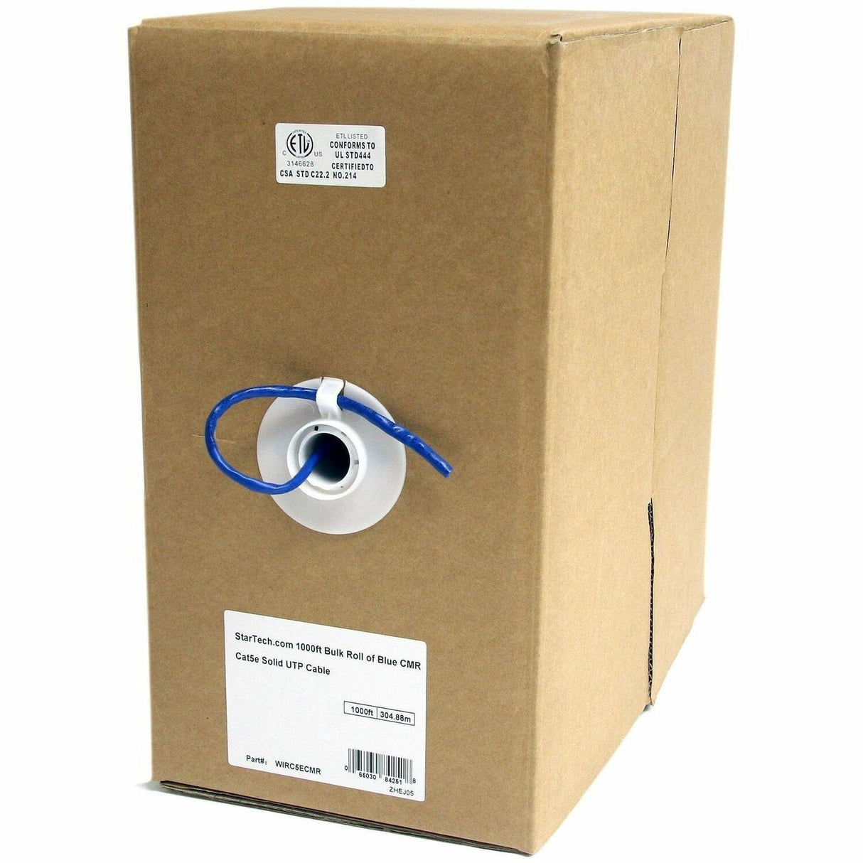 StarTech.com Bulk Cat 5e Ethernet Cable - 1000 ft. (304,8m) - Solid - CMR-Rated - Blue - TAA Compliant — WIRC5ECMR