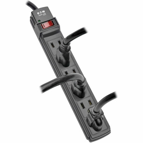 Eaton Tripp Lite Series Power It! 6-Outlet Power Strip, 6 ft. (1.83 m) Cord, Black Housing — PS66B