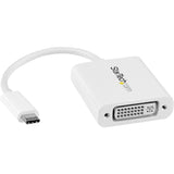 StarTech.com USB C to DVI Adapter - White - Thunderbolt 3 Compatible - 1920x1200 - USB-C to DVI Adapter for USB-C devices such as your 2018 iPad Pro - DVI-I Converter — CDP2DVIW