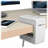 Eaton Tripp Lite Series 6-Outlet Surge Protector w/2 USB-A (4.8A Shared) & 1 USB-C (3A) - 8 ft. (2.43 m) Cord, 1080 Joules, Desk Clamp — TLP648USBC
