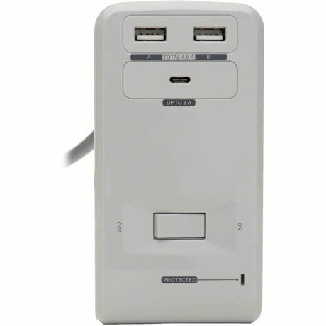 Eaton Tripp Lite Series 6-Outlet Surge Protector w/2 USB-A (4.8A Shared) & 1 USB-C (3A) - 8 ft. (2.43 m) Cord, 1080 Joules, Desk Clamp — TLP648USBC