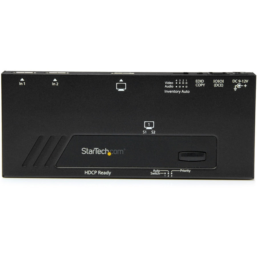 StarTech.com 2-Port HDMI Automatic Video Switch - 4K 2x1 HDMI Switch with Fast Switching, Auto-Sensing and Serial Control — VS221HD4KA