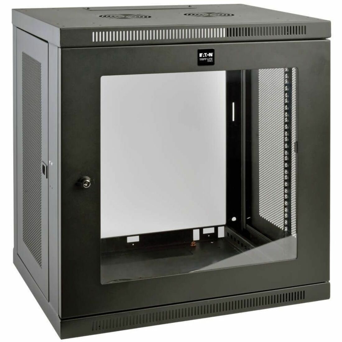 Eaton Tripp Lite Series SmartRack 12U Low-Profile Switch-Depth Wall-Mount Small Rack Enclosure, Clear Acrylic Window — SRW12UG
