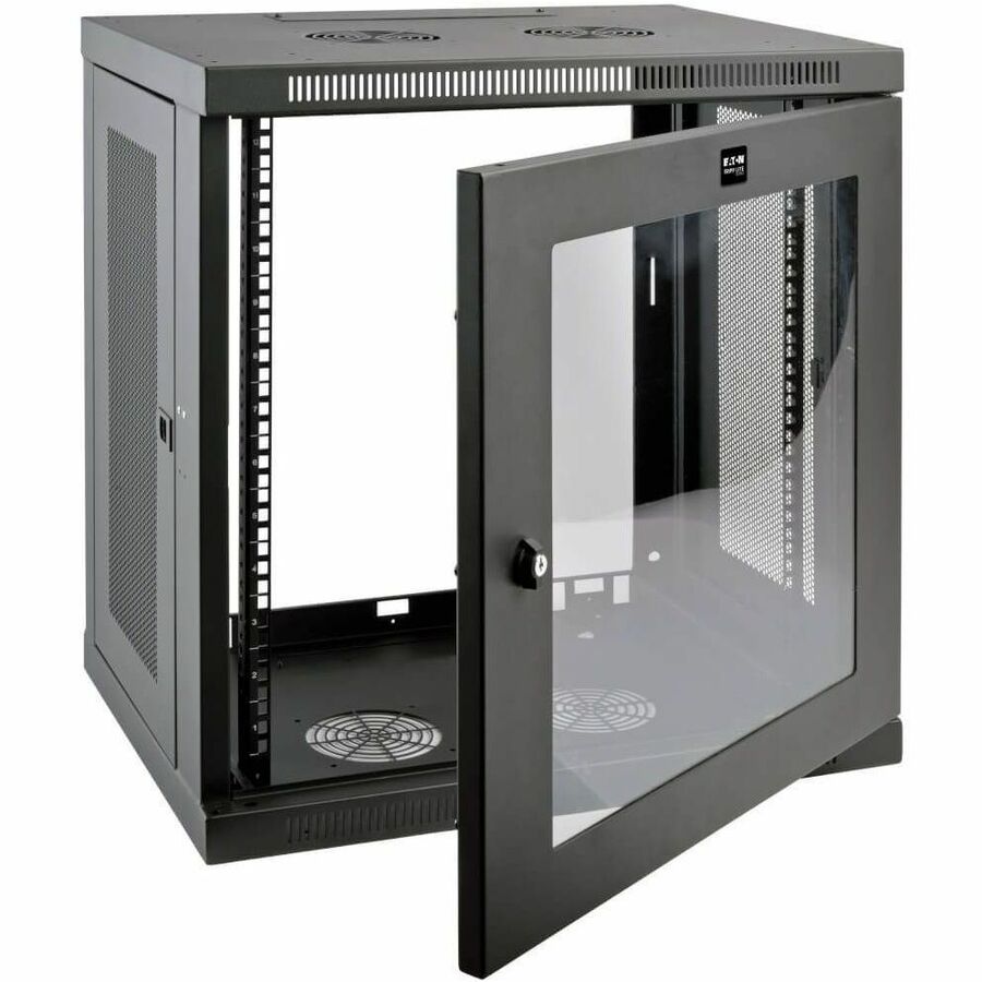 Eaton Tripp Lite Series SmartRack 12U Low-Profile Switch-Depth Wall-Mount Small Rack Enclosure, Clear Acrylic Window — SRW12UG