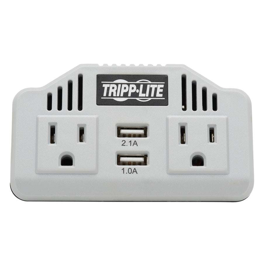 Eaton Tripp Lite Series 400W PowerVerter Ultra-Compact Car Inverter with 2 AC/2USB - 3.1A/Battery Cables/Cigarette Lighter Adapter (CLA) — PV400USB
