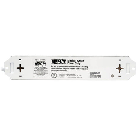 Eaton Tripp Lite Series Safe-IT UL 60601-1 Medical-Grade Power Strip for Patient-Care Vicinity, 4x 15A Hospital-Grade Outlets, Safety Covers, 6 ft. Cord — PS-406-HGULTRA
