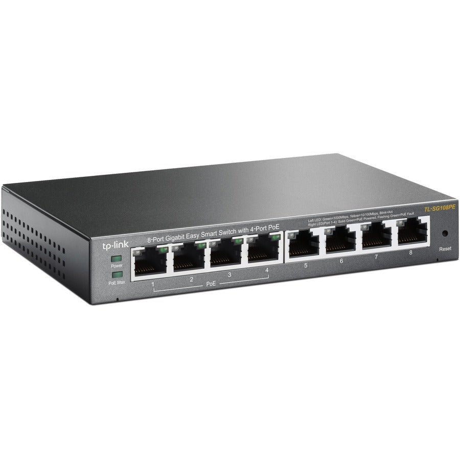 TP-Link TL-SG108PE - 8-Port Gigabit Easy Smart Switch with 4-Port PoE — TL-SG108PE