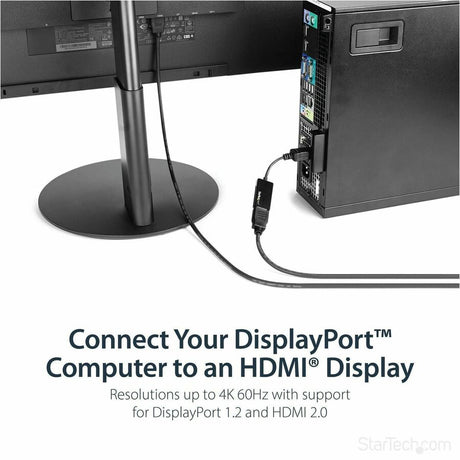 StarTech.com DisplayPort to HDMI Adapter, 4K 60Hz Active DP 1.4 to HDMI 2.0 Video Converter for Monitor/Display, Latching DP Connector — DP2HD4K60S