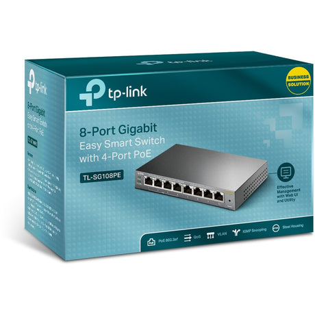 TP-Link TL-SG108PE - 8-Port Gigabit Easy Smart Switch with 4-Port PoE — TL-SG108PE
