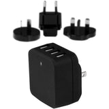 StarTech.com Travel USB Wall Charger? 4 Port? Black? Universal Travel Adapter? International Power Adapter? USB Charger — USB4PACBK