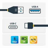 StarTech.com USB to USB C Cable - 1m / 3 ft - USB 3.0 (5Gbps) - USB A to USB C - USB Type C - USB Cable Male to Male - USB C to USB — USB315AC1M