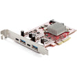 StarTech.com 4-Port USB PCIe Card, 10Gbps USB PCI Express Expansion Card with 2 Controllers, 2x USB-C & 2x USB-A ports (USB 3.2 Gen 2) — PEXUSB312A2C2V