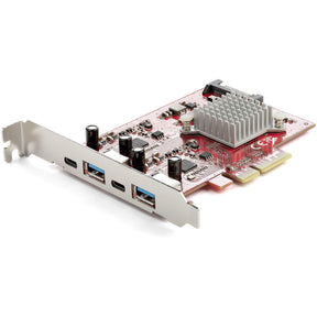 StarTech.com 4-Port USB PCIe Card, 10Gbps USB PCI Express Expansion Card with 2 Controllers, 2x USB-C & 2x USB-A ports (USB 3.2 Gen 2) — PEXUSB312A2C2V
