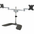 StarTech.com Dual Monitor Stand, Ergonomic Desktop Monitor Stand for up to 32"(17.6lb/8kg) VESA Displays, Free-Standing Adjustable, Silver — ARMDUALSS