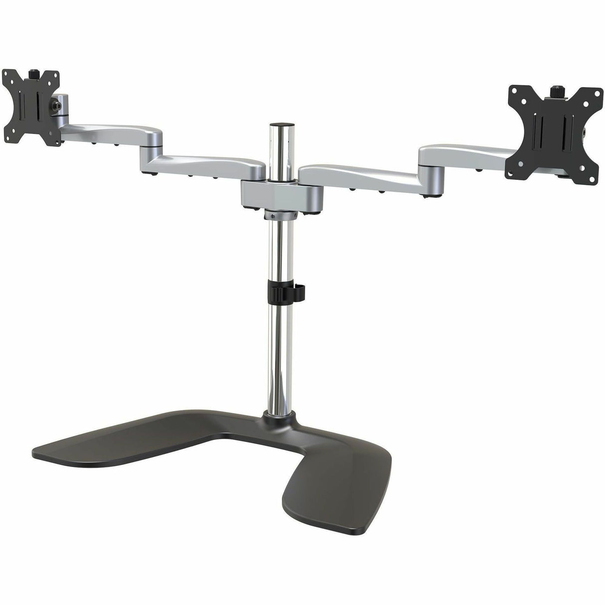 StarTech.com Dual Monitor Stand, Ergonomic Desktop Monitor Stand for up to 32"(17.6lb/8kg) VESA Displays, Free-Standing Adjustable, Silver — ARMDUALSS
