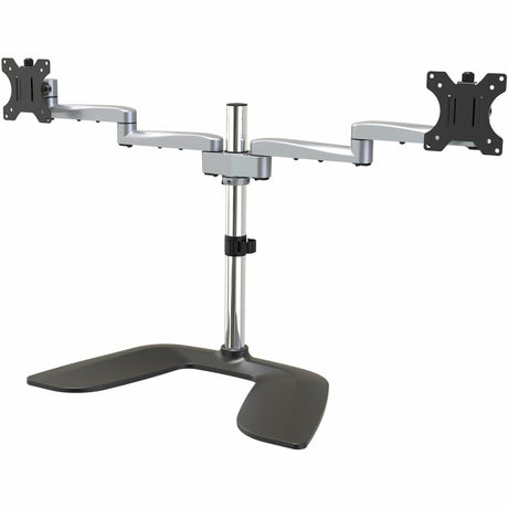 StarTech.com Dual Monitor Stand, Ergonomic Desktop Monitor Stand for up to 32"(17.6lb/8kg) VESA Displays, Free-Standing Adjustable, Silver — ARMDUALSS