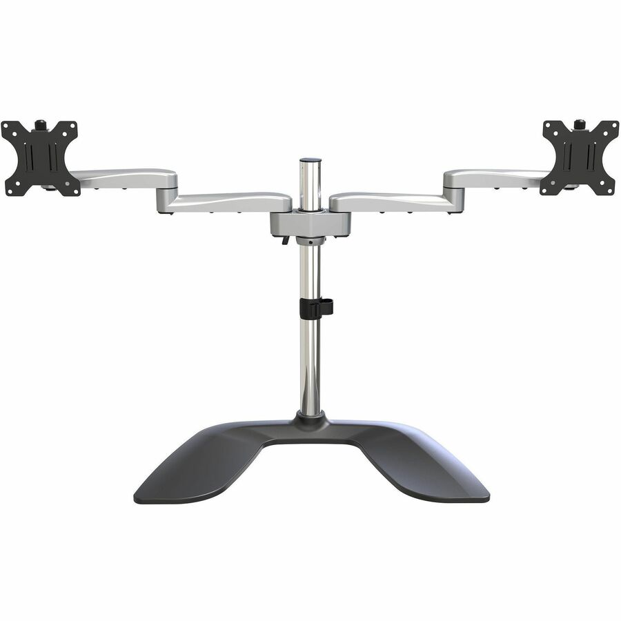 StarTech.com Dual Monitor Stand, Ergonomic Desktop Monitor Stand for up to 32"(17.6lb/8kg) VESA Displays, Free-Standing Adjustable, Silver — ARMDUALSS