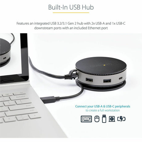 StarTech.com USB C Multiport Adapter - USB Type-C 10Gbps Mini Dock 4K 60Hz HDMI/DisplayPort/1080p VGA - 75W PD Passthrough, USB Hub & GbE — DKT31CHDVCM