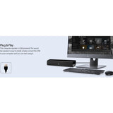 Adesso Xtream S5 USB-Powered Desktop Computer Sound Bar Speaker with Dynamic Sound- 5W x 2 - Portable — XTREAM S5