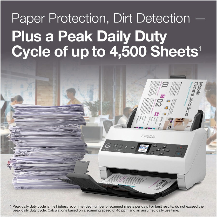 Epson DS-730N Sheetfed Scanner - 600 dpi Optical — B11B259201