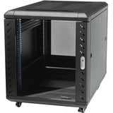 StarTech.com 4-Post 15U Server Rack Cabinet, 19" Data Rack Cabinet for Computer / IT Equipment, Home Network Rack, Half Height Server Rack — RK1536BKF