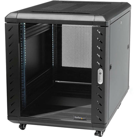 StarTech.com 4-Post 15U Server Rack Cabinet, 19" Data Rack Cabinet for Computer / IT Equipment, Home Network Rack, Half Height Server Rack — RK1536BKF
