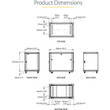StarTech.com 4-Post 15U Server Rack Cabinet, 19" Data Rack Cabinet for Computer / IT Equipment, Home Network Rack, Half Height Server Rack — RK1536BKF