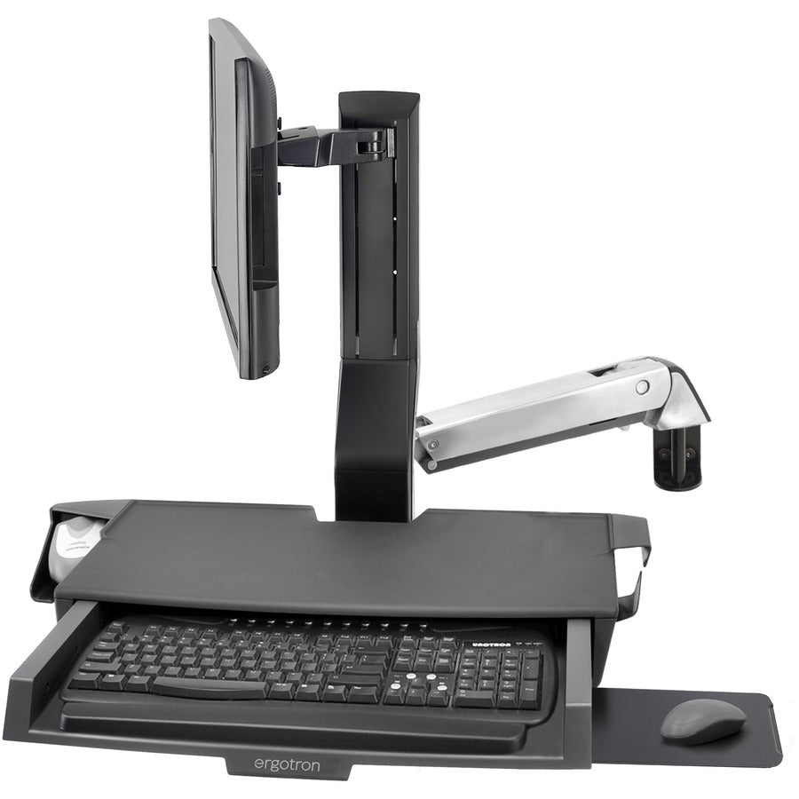 Ergotron StyleView Mounting Arm for Keyboard, Monitor, Bar Code Scanner, Mouse, Wrist Rest - Polished Aluminum — 45-583-026