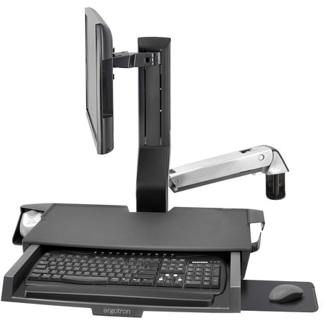 Ergotron StyleView Mounting Arm for Keyboard, Monitor, Bar Code Scanner, Mouse, Wrist Rest - Polished Aluminum — 45-583-026