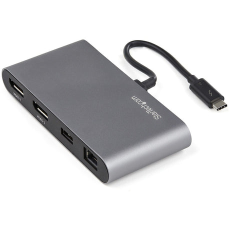 StarTech.com Thunderbolt 3 Mini Dock - Portable Dual Monitor TB3 Docking Station DisplayPort 4K 60Hz - 1x USB-A, GbE - 28cm (11") Cable — TB3DKM2DPL