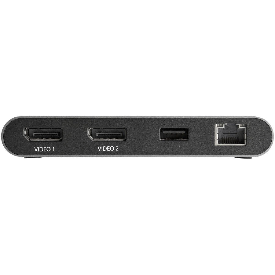 StarTech.com Thunderbolt 3 Mini Dock - Portable Dual Monitor TB3 Docking Station DisplayPort 4K 60Hz - 1x USB-A, GbE - 28cm (11") Cable — TB3DKM2DPL