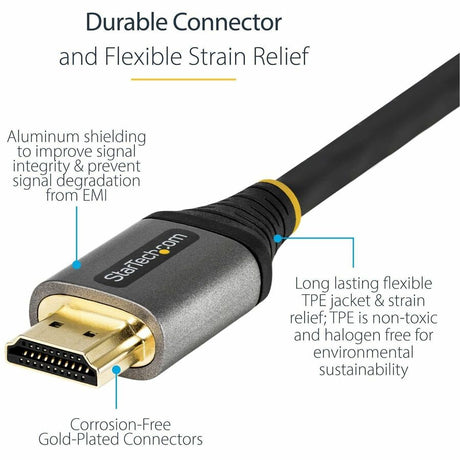 StarTech.com 20in (50cm) HDMI 2.1 Cable, Certified Ultra High Speed HDMI Cable 48Gbps, 8K 60Hz HDR10+, 8K HDMI Cord, TV/Monitor/Display — HDMM21V50CM