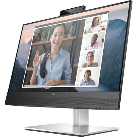 HP E24mv G4 24" Class Webcam Full HD LCD Monitor - 16:9 - Black, Silver — 169L0AA#ABA