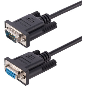 StarTech.com 3m RS232 Serial Null Modem Cable, Crossover Serial Cable w/Al-Mylar Shielding, DB9 Serial COM Port Cable Female to Male, F/M — 9FMNM-3M-RS232-CABLE