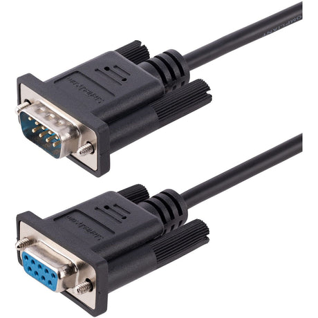 StarTech.com 3m RS232 Serial Null Modem Cable, Crossover Serial Cable w/Al-Mylar Shielding, DB9 Serial COM Port Cable Female to Male, F/M — 9FMNM-3M-RS232-CABLE