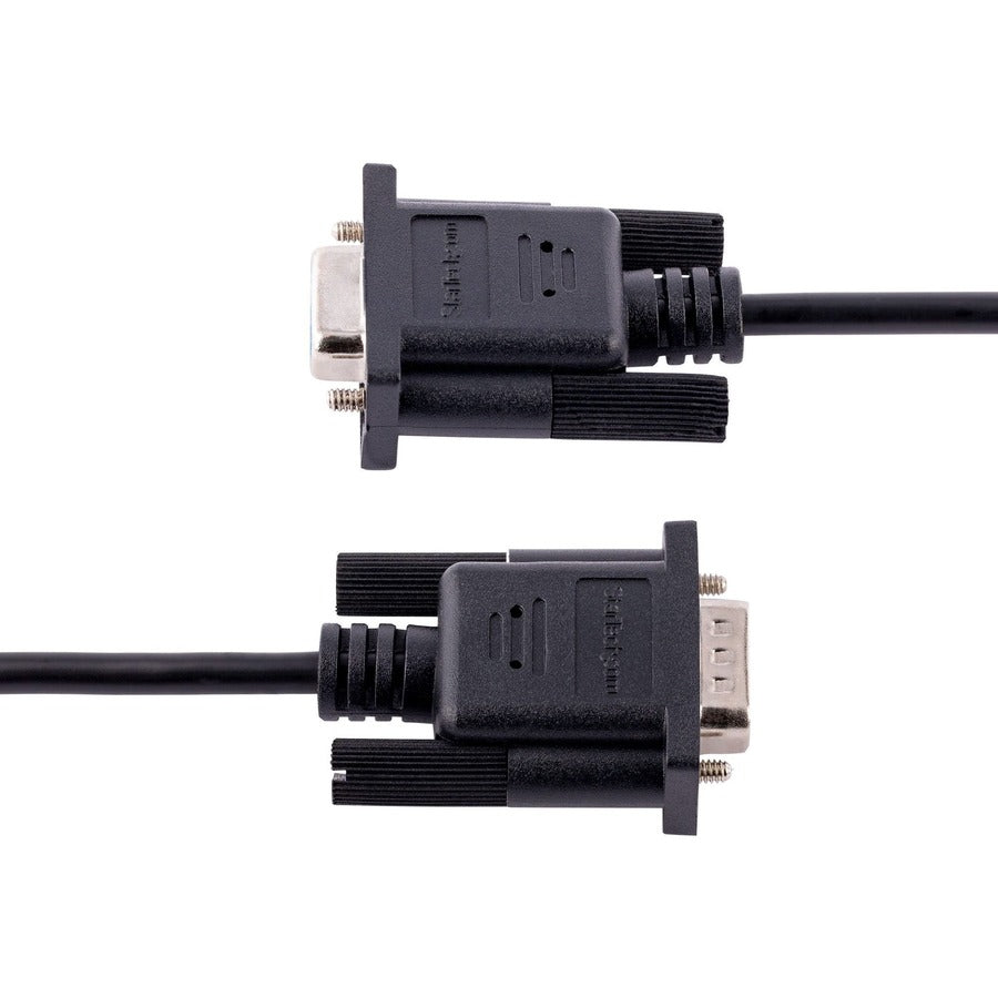 StarTech.com 3m RS232 Serial Null Modem Cable, Crossover Serial Cable w/Al-Mylar Shielding, DB9 Serial COM Port Cable Female to Male, F/M — 9FMNM-3M-RS232-CABLE