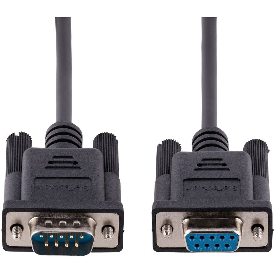 StarTech.com 3m RS232 Serial Null Modem Cable, Crossover Serial Cable w/Al-Mylar Shielding, DB9 Serial COM Port Cable Female to Male, F/M — 9FMNM-3M-RS232-CABLE
