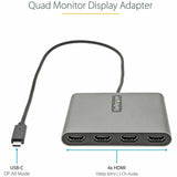 StarTech.com USB C to Quad HDMI Adapter, USB-C to 4x HDMI Monitor Converter for Windows (no support for macOS/ChromeOS/Linux) - TAA — USBC2HD4